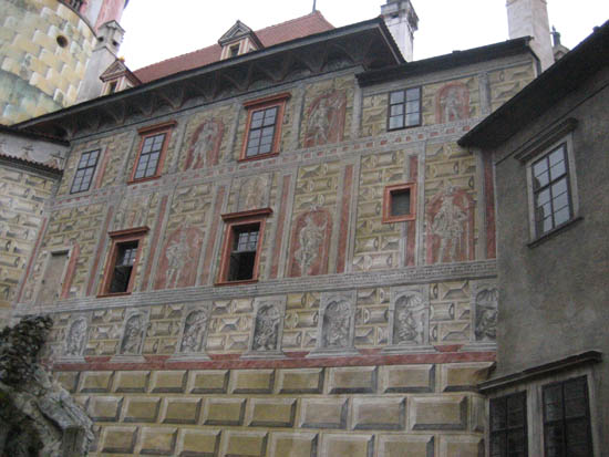 Krumlov painted buildings